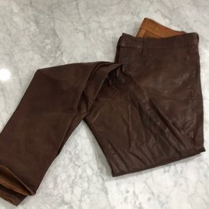 Coated brown jbrand jeans